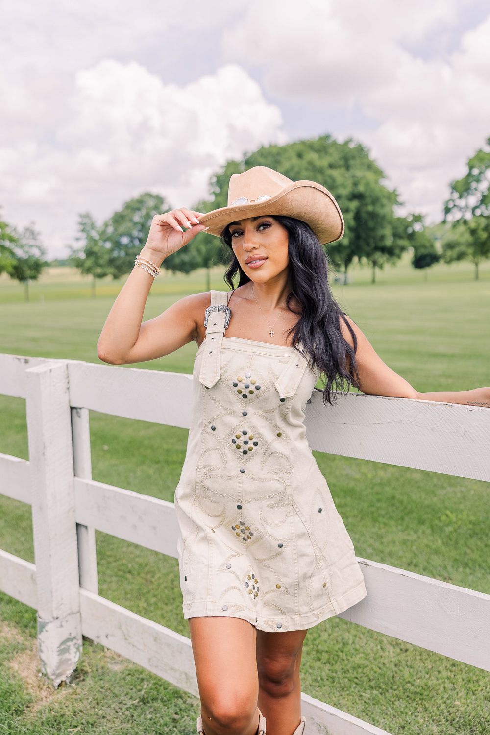 Stampede Buckle Dress -Sand
