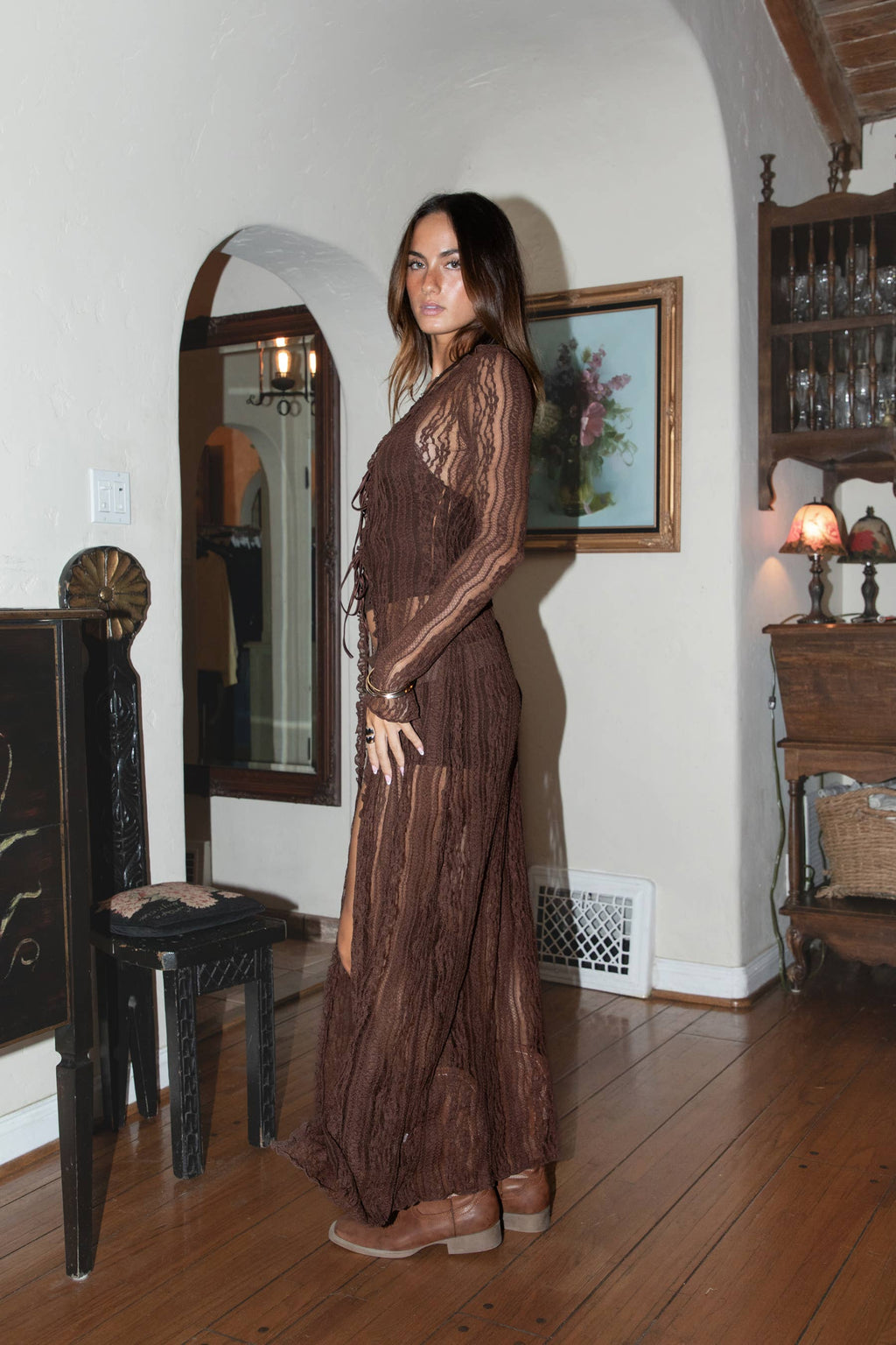 Wildera Lace Duster-Brown