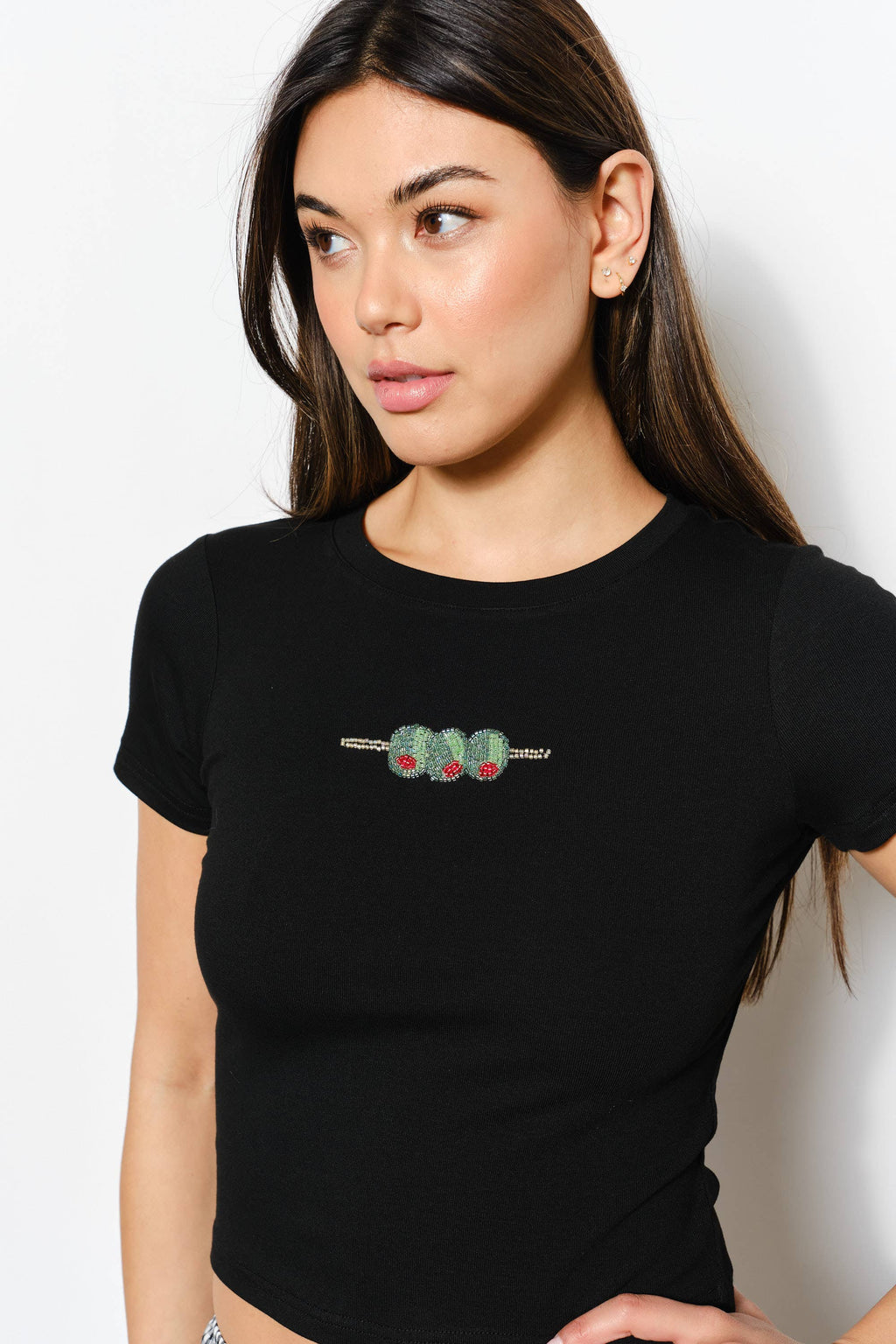 Olive Bead Baby Tee