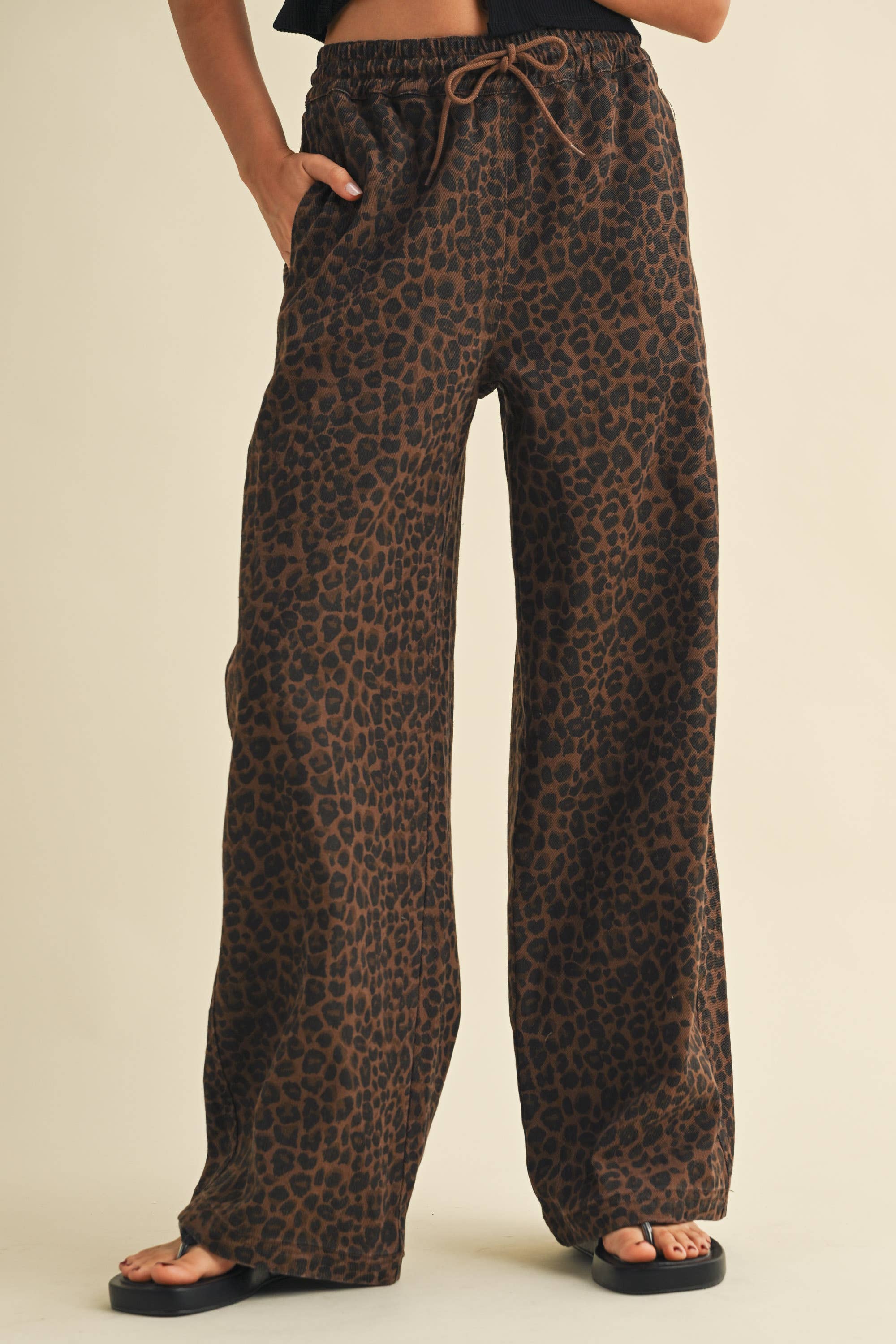 Leopard Print Track Pants