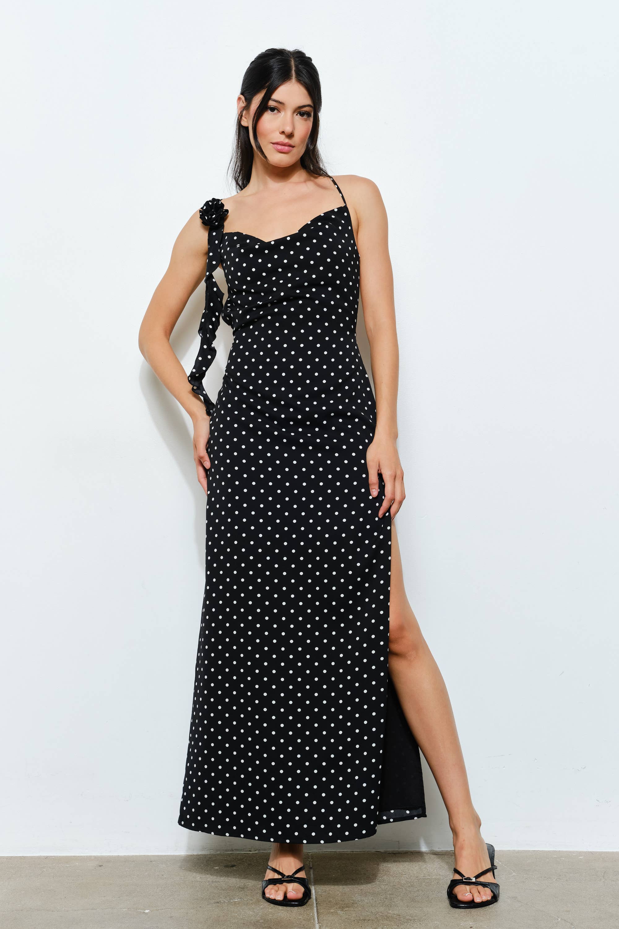Eva Polka Dot Maxi Dress
