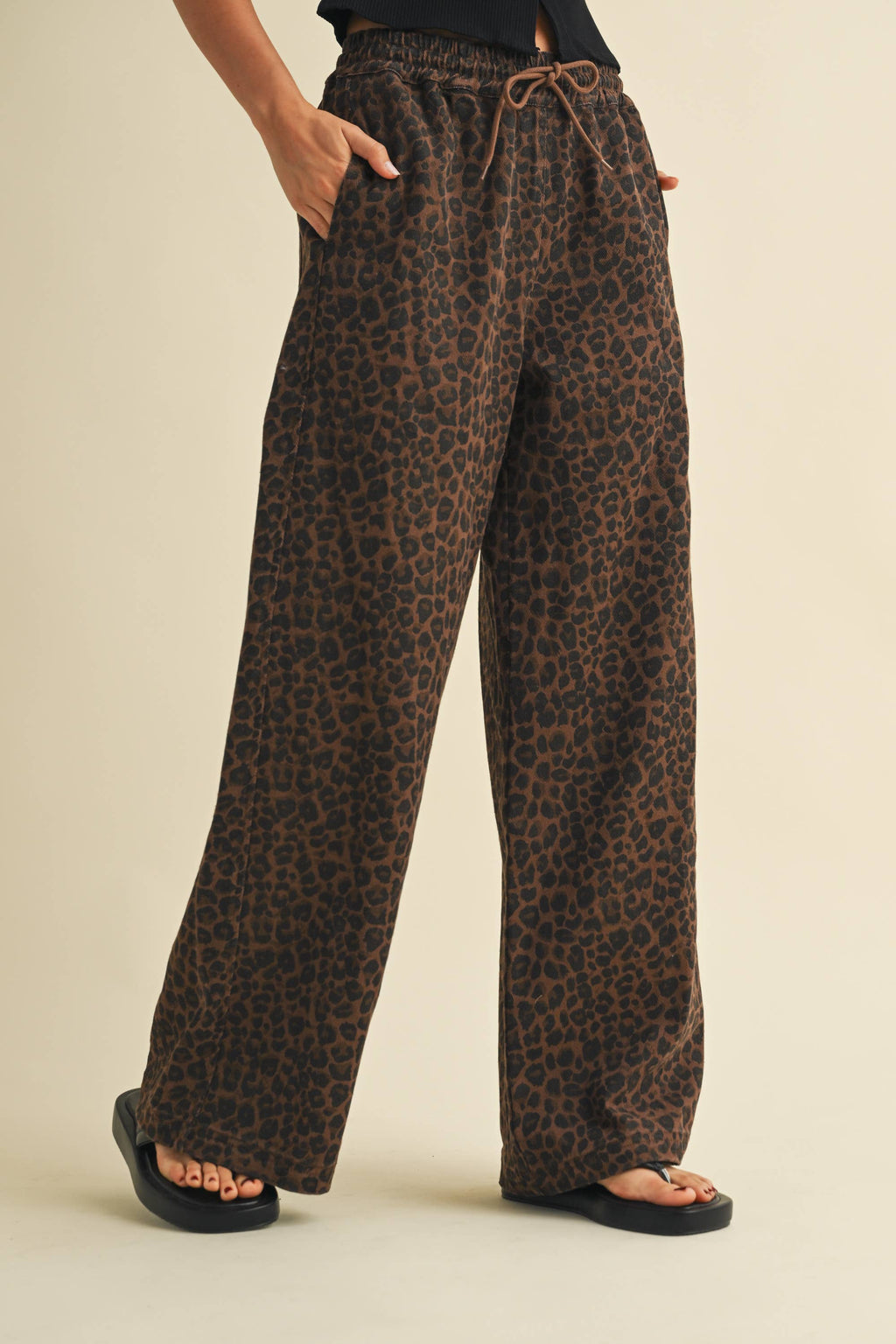Leopard Print Track Pants