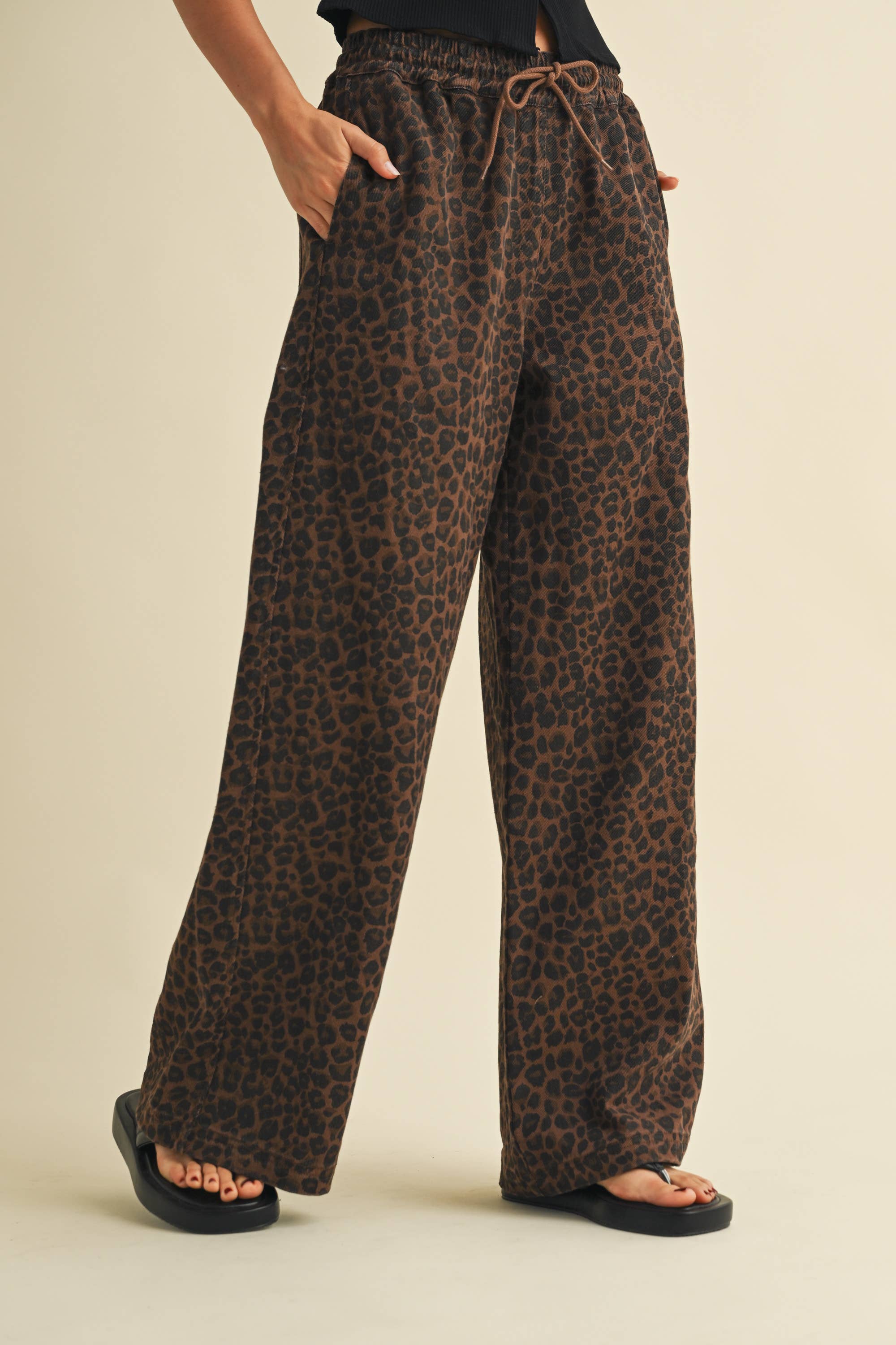 Leopard Print Track Pants