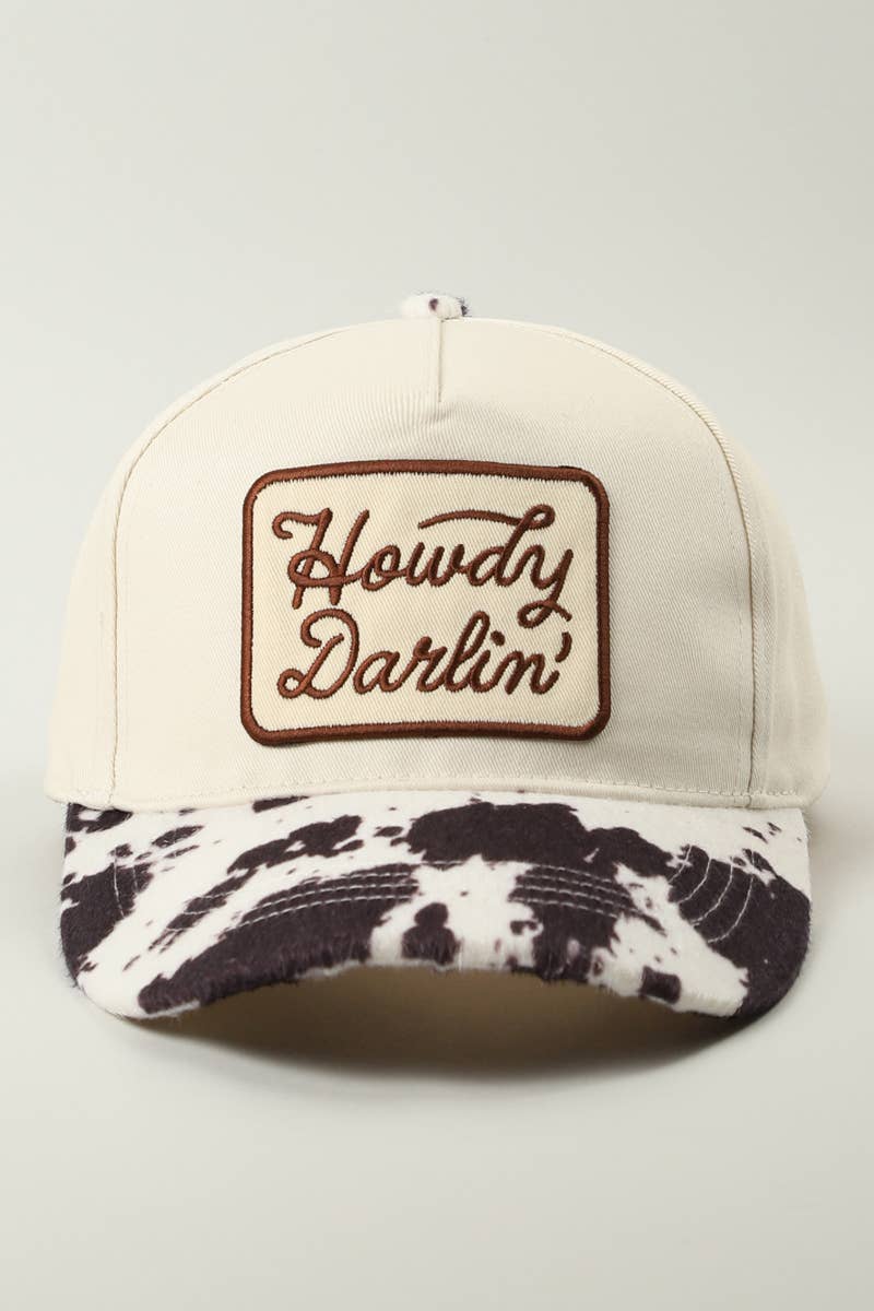 Howdy Darlin Two Tone Cow Print- Black