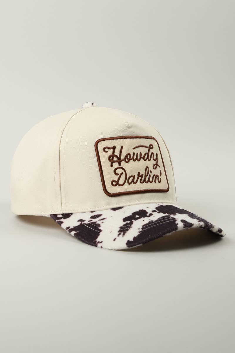 Howdy Darlin Two Tone Cow Print- Black