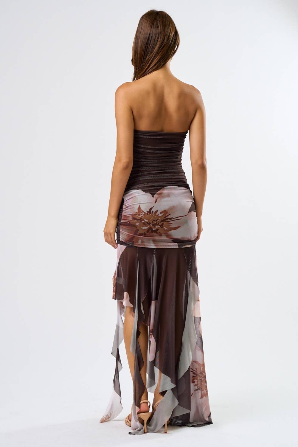 Midnight Bloom Strapless Dress