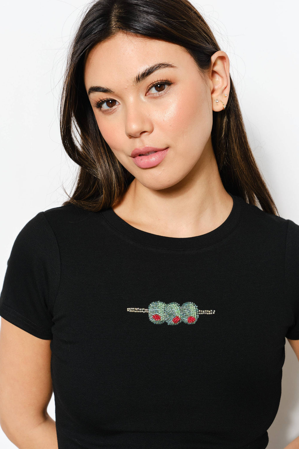 Olive Bead Baby Tee