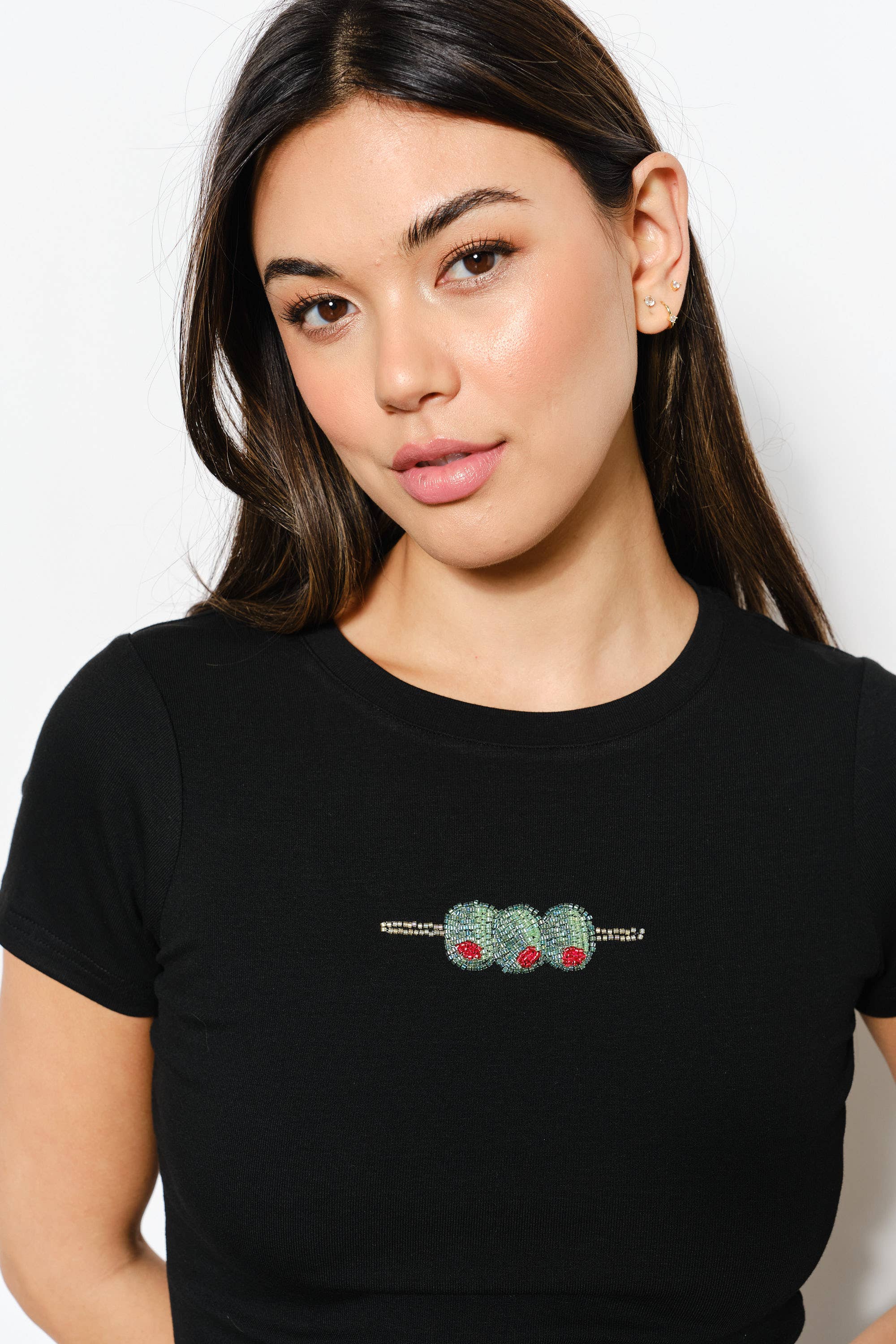 Olive Bead Baby Tee