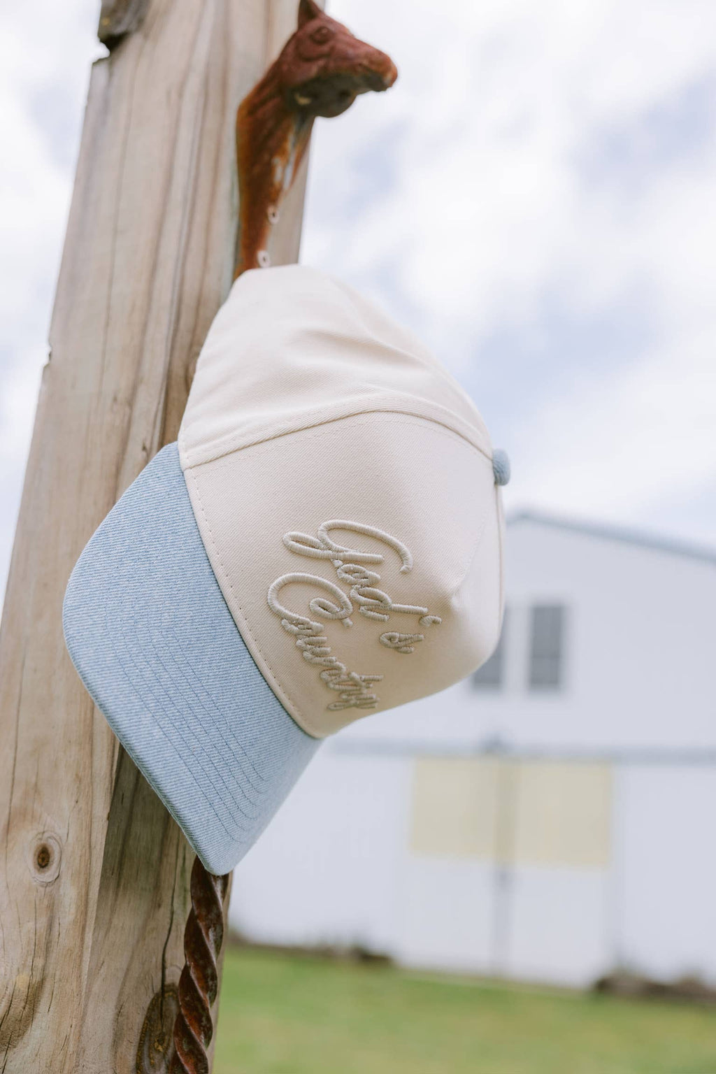 God's Country Trucker Hat: Denim