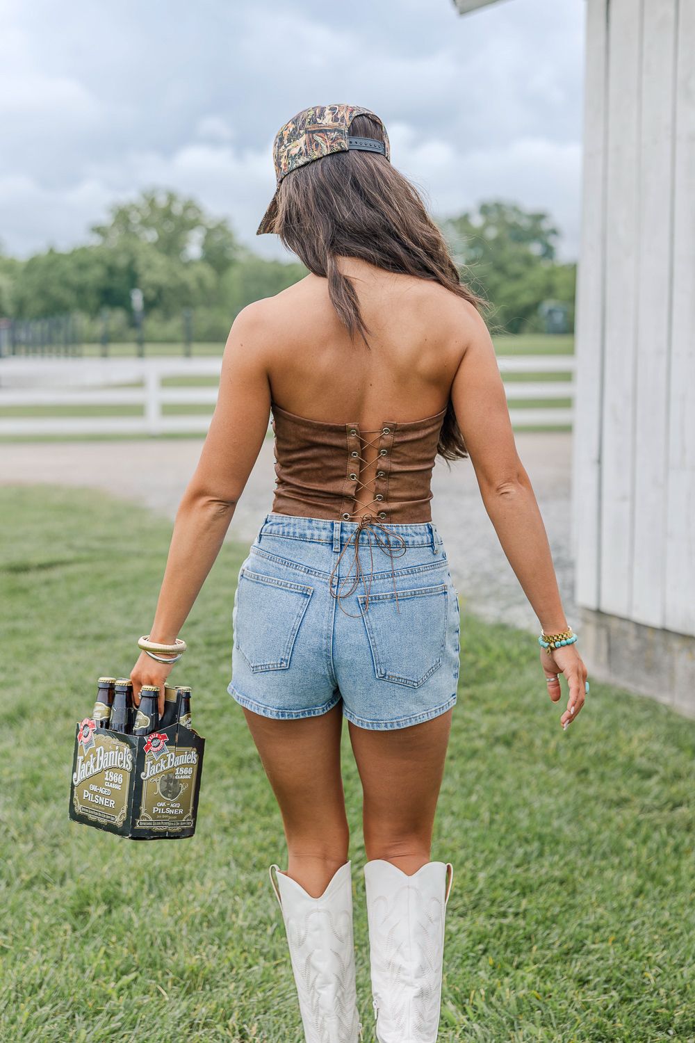 Beckee Western Corset Top- Brown