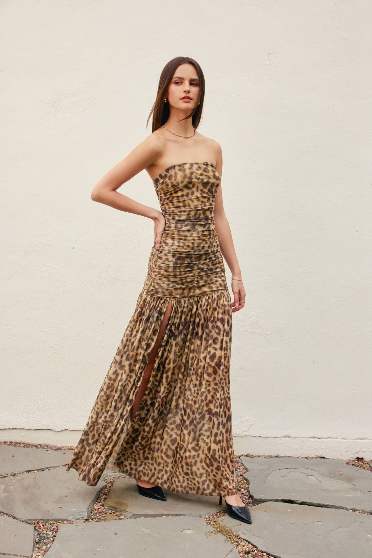 Wild Maxi Dress- Mocha Leopard