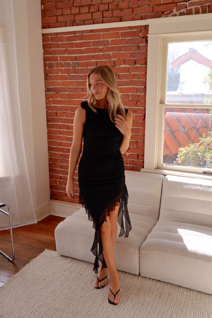 Aria Rosette Ruffle Mini Dress