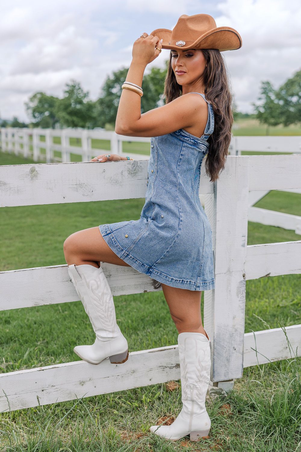 Pre-Order Stampede Buckle Dress-Denim