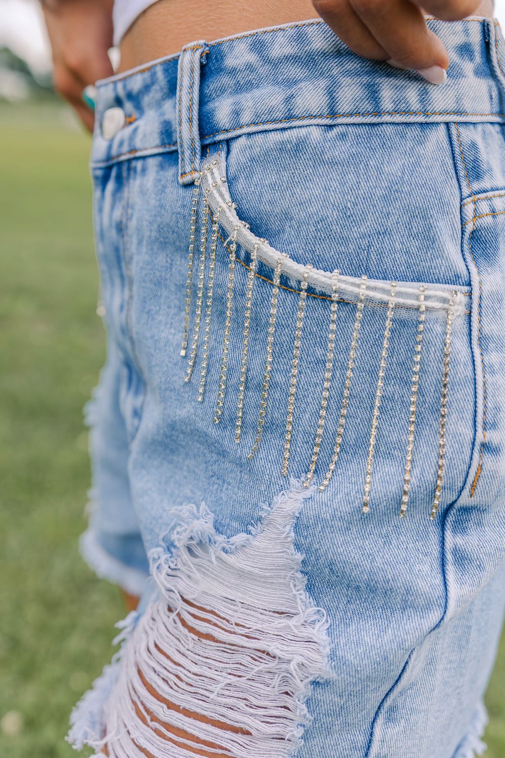 Rhinestone Rodeo Jean Shorts